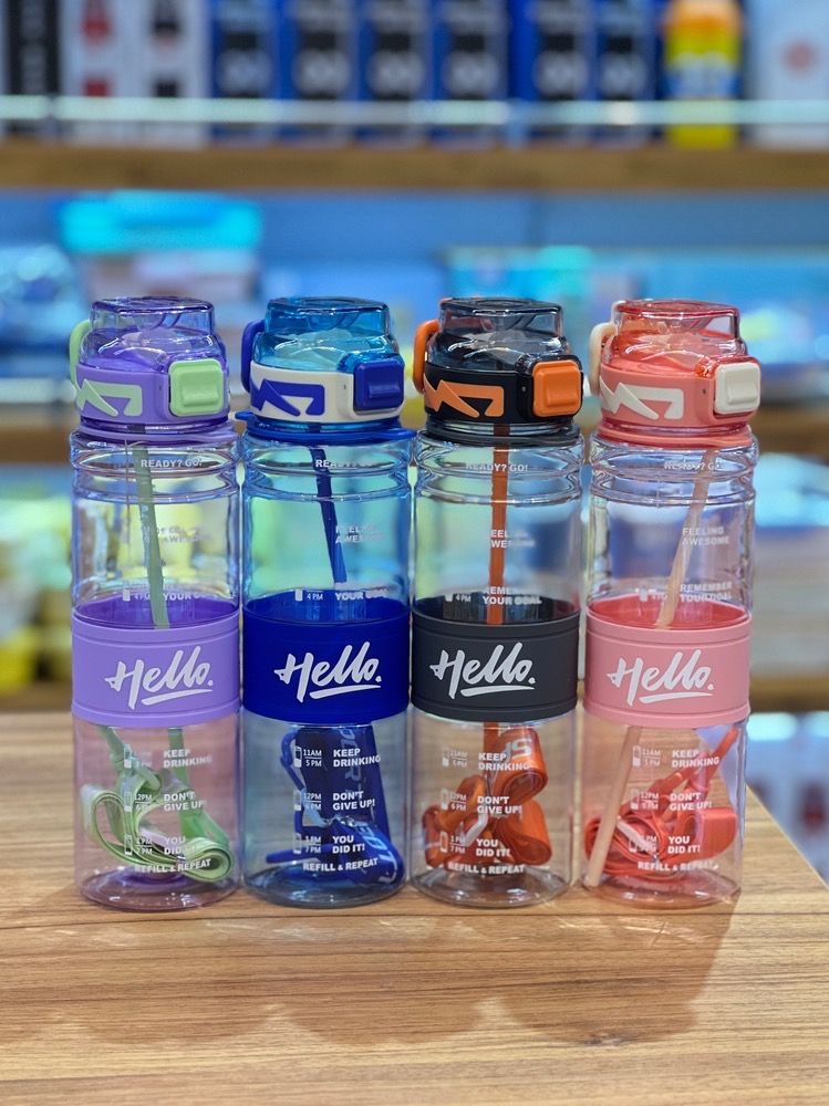 قمقمه شفاف  hello(7402)