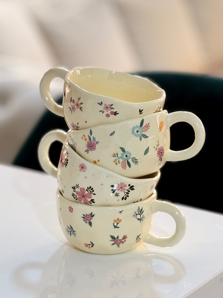 فنجون سرامیکی طرح گل(5653)