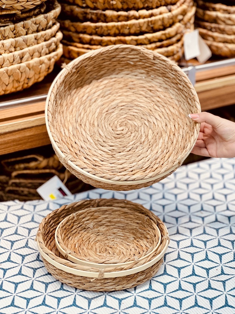 سبد حصیری دور نوار چوبی سایز بزرگ(5778)