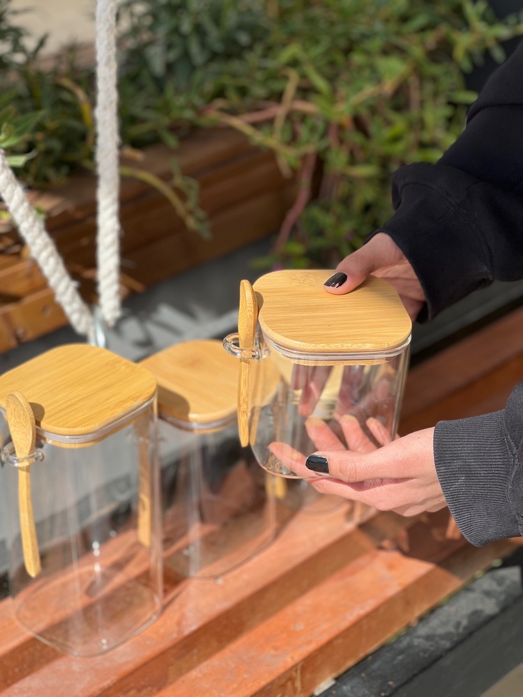 بانکه پیرکس درب بامبو سایز چهار(5453)