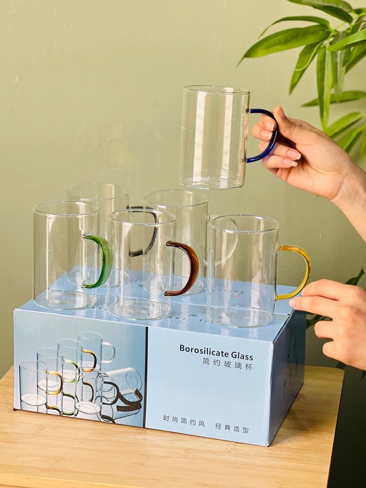 لیوان دسته رنگی بروسیلیکات(7408)