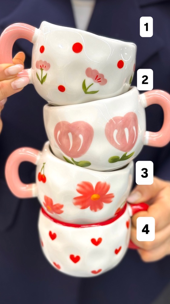 فنجون سرامیکی گل گلی(5639)