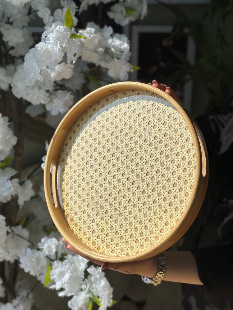 سینی سایز متوسط کف حصیری گرد (7139)