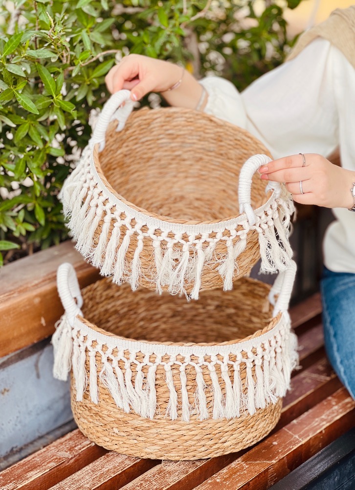 سبدحصیری دسته دارِ دور ریش سایز متوسط(5771)