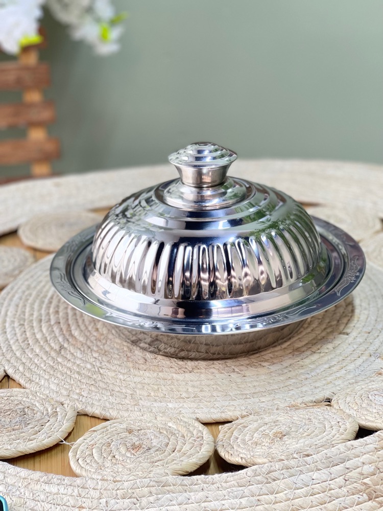 ظرف مغربی نقره ایی سایز کوچک(7098)
