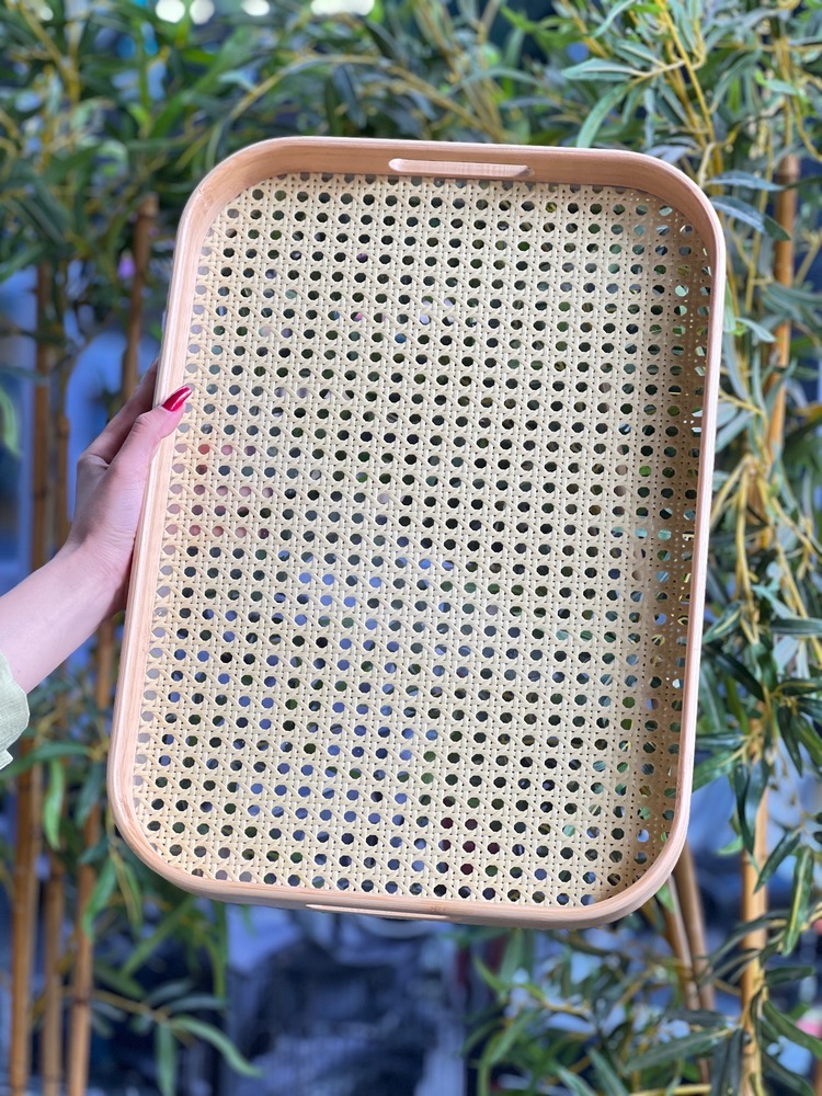 سینی بامبو کف حصیری سایز بزرگ(5956)