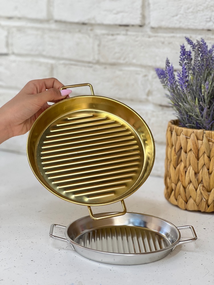 سینی گریل طلایی سایز متوسط(5611)