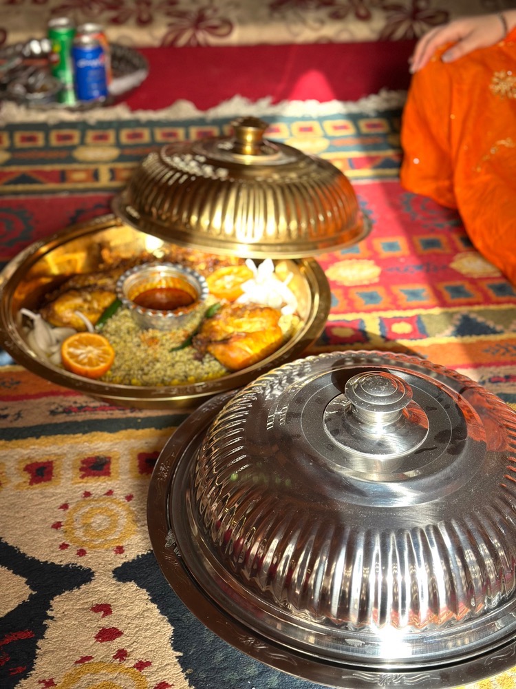 ظرف مغربی نقره ای سایز بزرگ(7097)