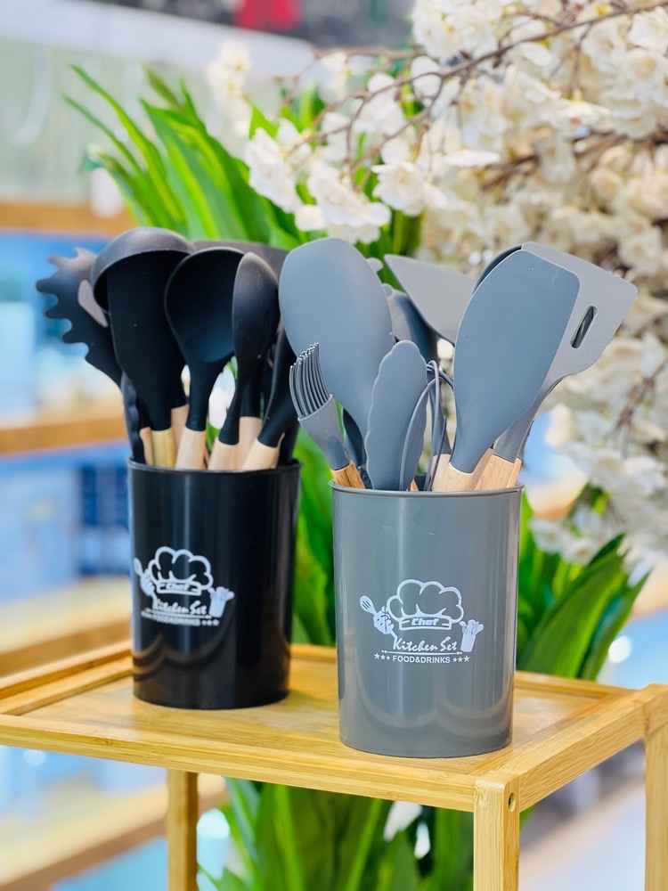 ست کفگیر ملاقه سیلیکونی 12تایی(5294)