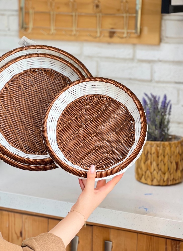 سبد حصیری دور رنگ کوچک(5664)