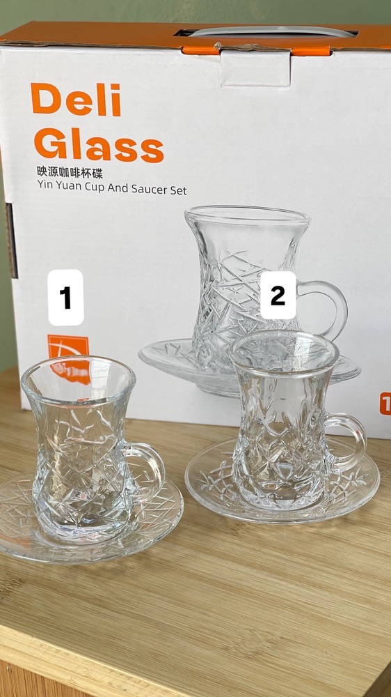 پک ۱۲ تیکه ست استکان نعلبکی دل(7447)