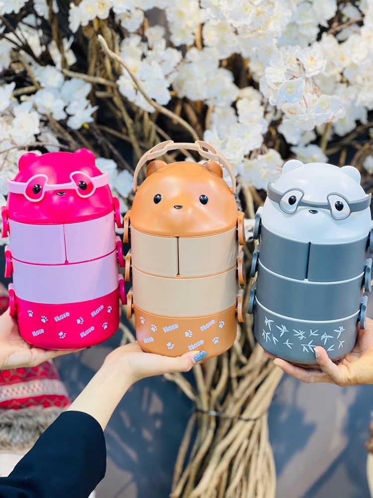 لانچ باکس خرسی سه طبقه(5539)