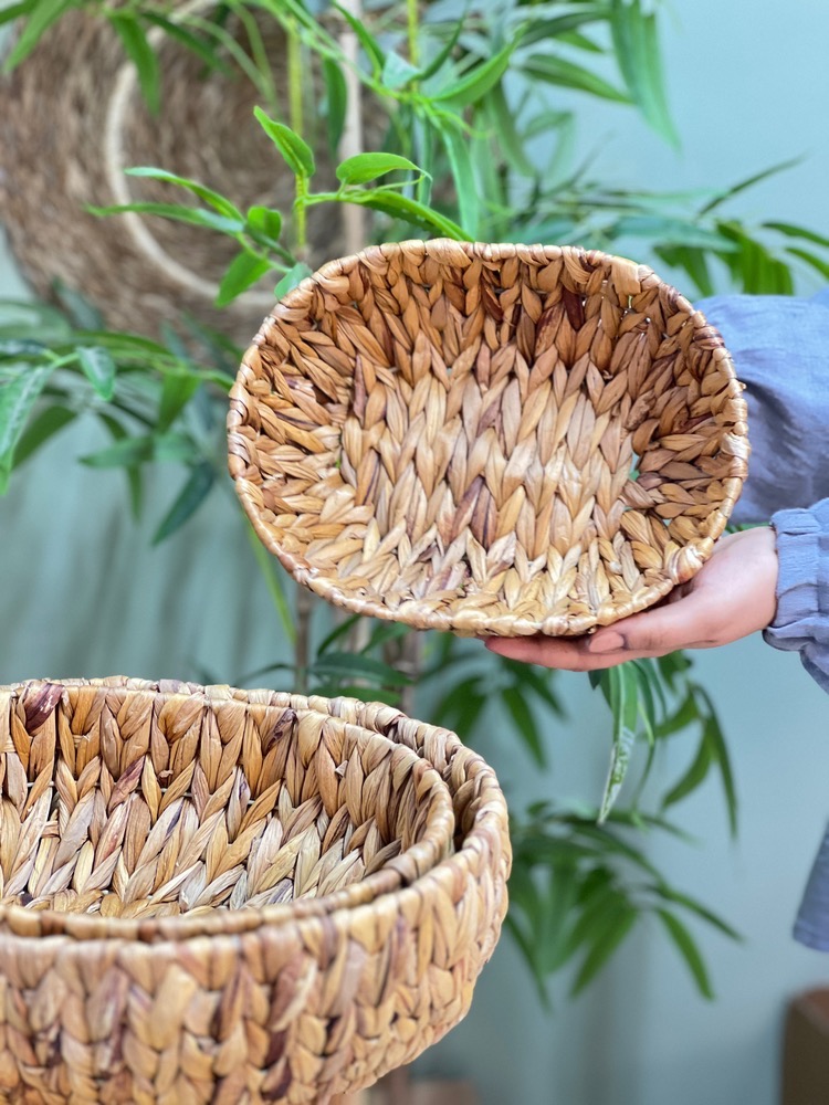 سبد حصیری بیضی سایز کوچک(7236)