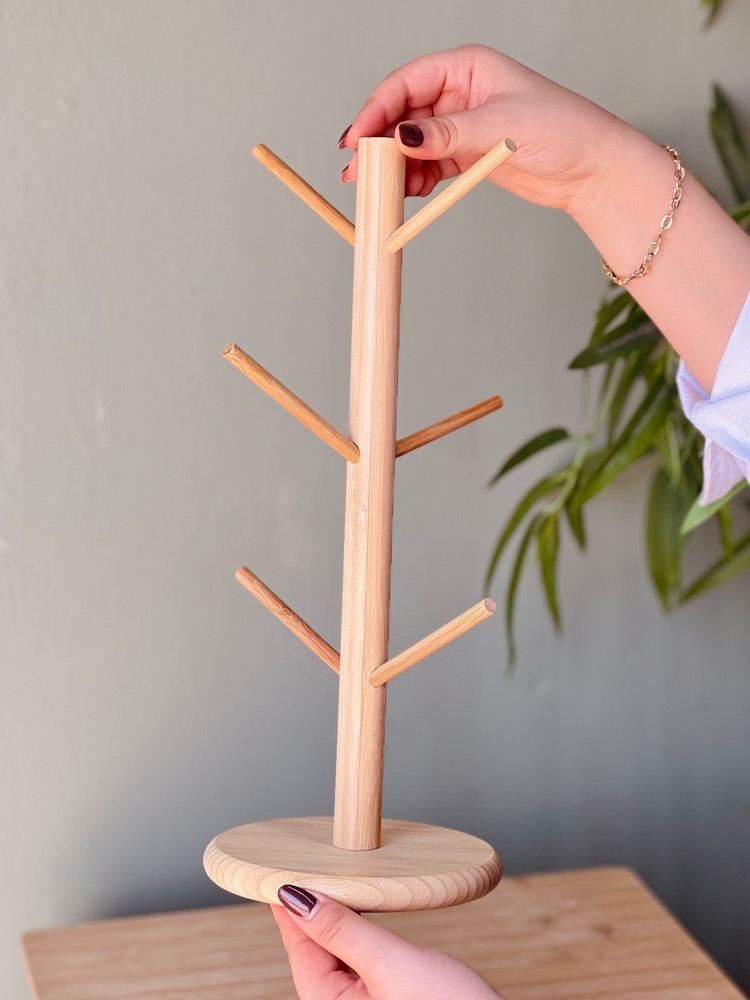 استند لیوان بامبو گرد (7377)