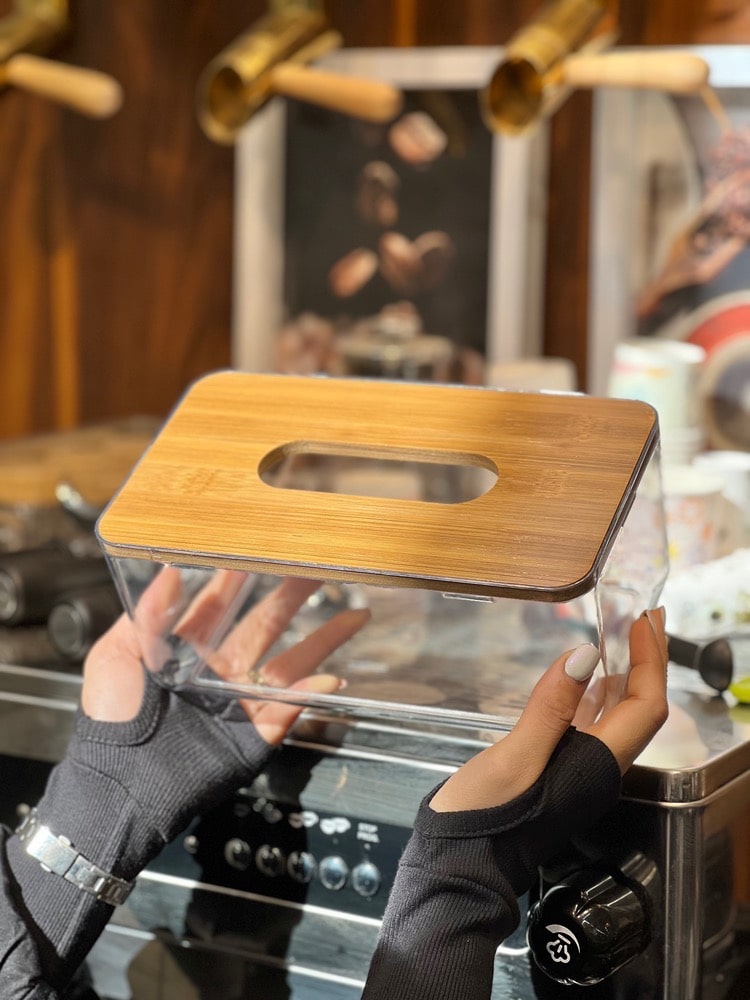 جای دستمال کاغذی درب بامبو(5645)