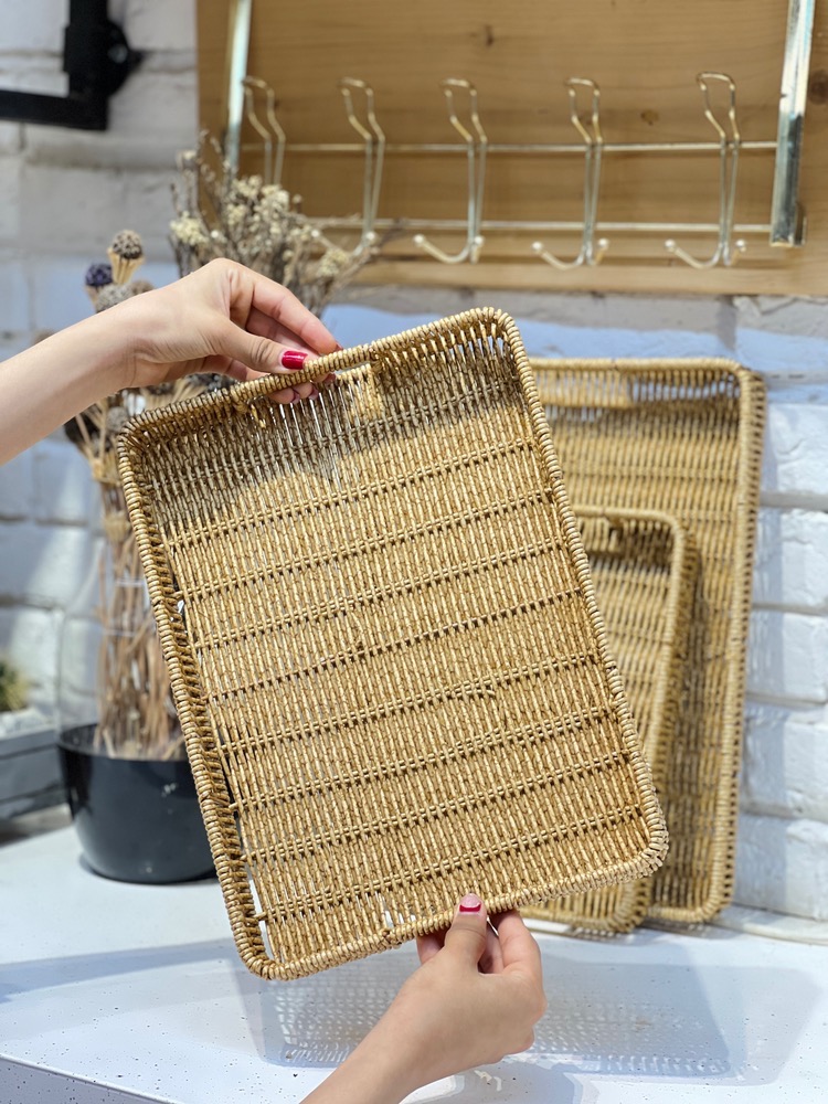 سبد طرح حصیری سایز متوسط(7302)