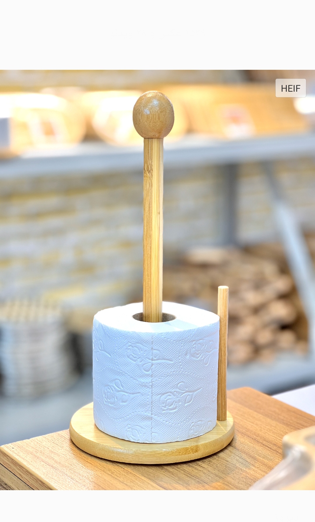 جای دستمال رولی بامبو مدل گرد(5396)