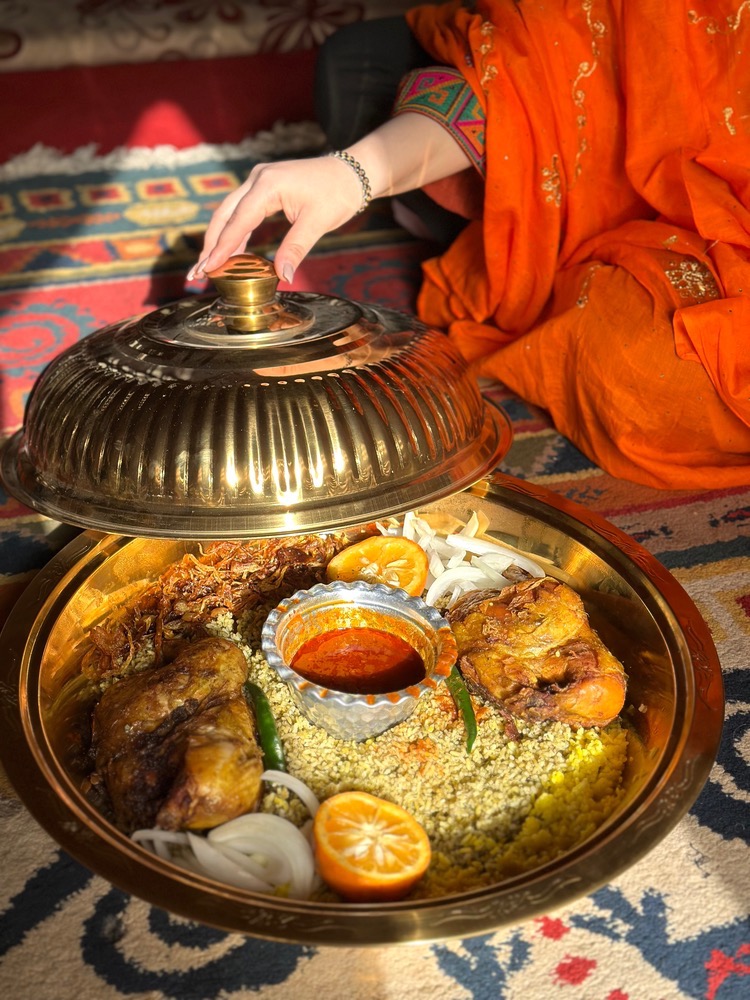 ظرف مغربی طلایی سایز بزرگ(7095)