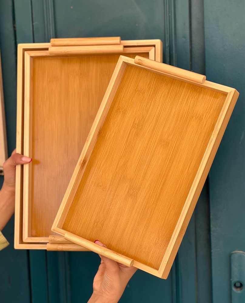 سینی بامبو دسته دار سایز کوچک(7414)