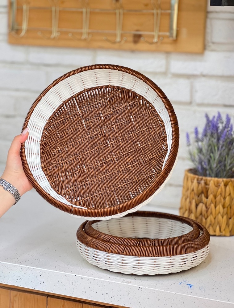 سبد حصیری دوررنگ سایز بزرگ(5666)