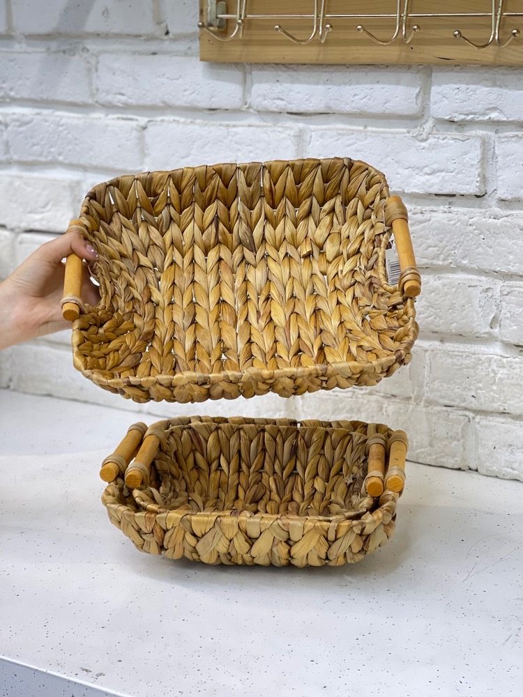 سبدحصیری دسته چوبی سایز بزرگ(5689)