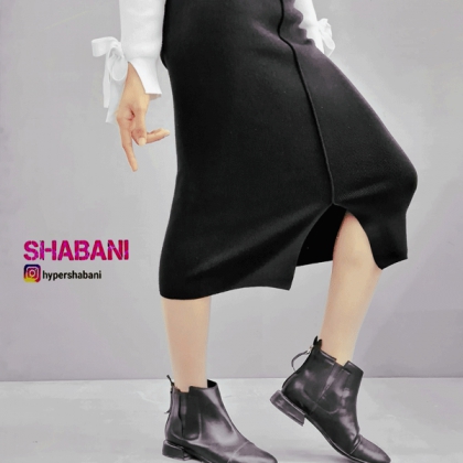 دامن بافت چاک دار(9015)