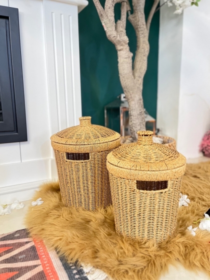 سبد حصیری در دار سایز کوچک(5686)