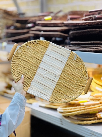 سینی طرح حصیری بیضی سایز بزرگ(5680)