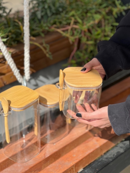 بانکه پیرکس درب بامبو سایز چهار(5453)