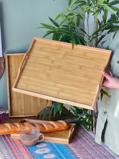 سینی بامبو مستطیل سایز بزرگ(7158)