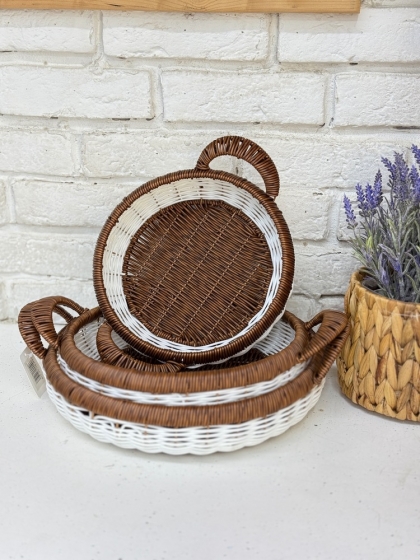 سبد حصیری گرد دسته دار(5661)