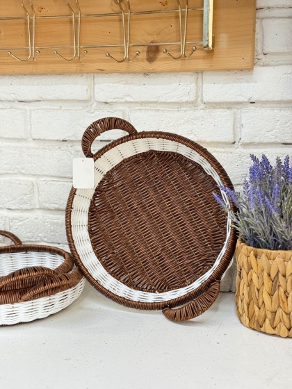 سبد حصیری گرد دسته دارسایزبزرگ(5663)