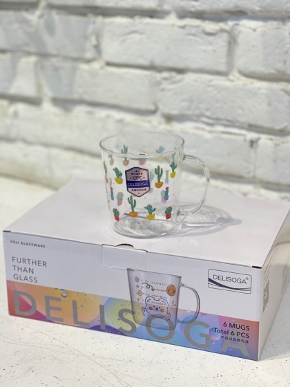 پک ۶عددی  لیوان پیرکس طرح کاکتوس(7483)