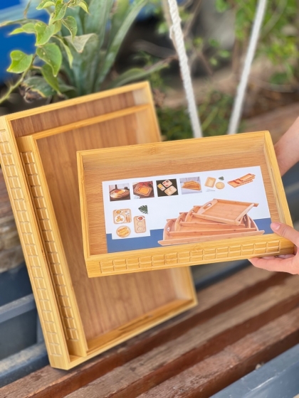 ست سینی سه تیکه چهارخونه(5839)