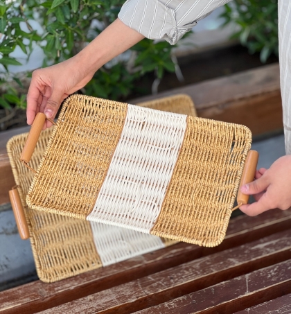 سینی دورنگ مستطیل سایز متوسط(5697)