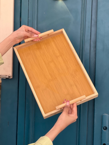 سینی بامبو دسته دار متوسط (7415)