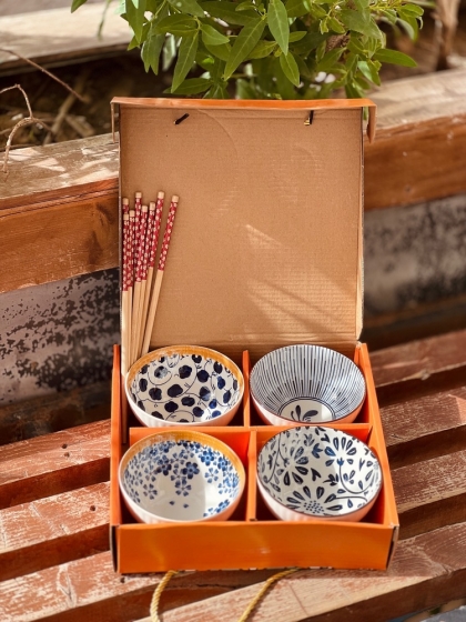 پک کادویی چهارتایی گل ابی  (5645)