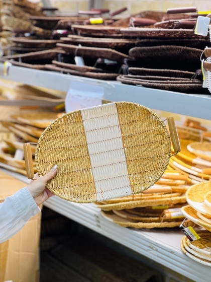 سینی طرح حصیری بیضی سایز متوسط(5679)