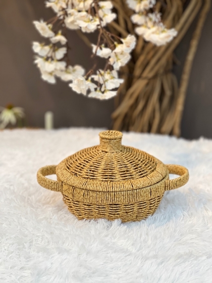 سبد طرح حصیری درب دار (5811)