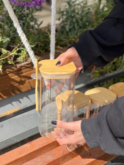 بانکه پیرکس درب بامبو سایز یک(5450)