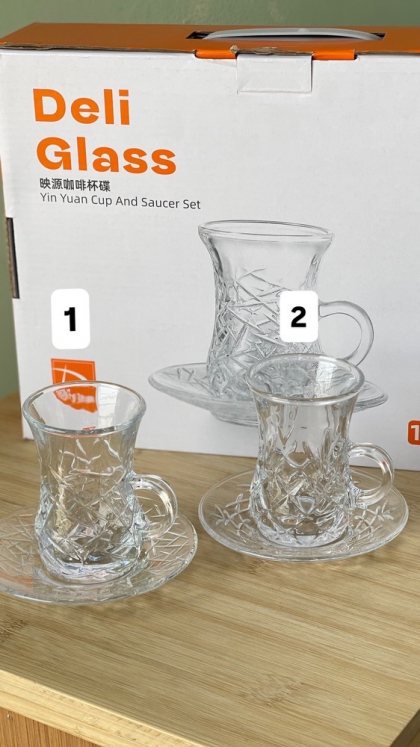 پک ۱۲ تیکه ست استکان نعلبکی دل(7447)