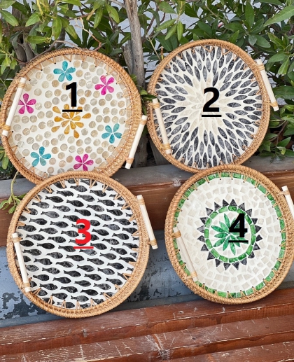 سینی راتان کف صدفی سایزبزرگ(7141)