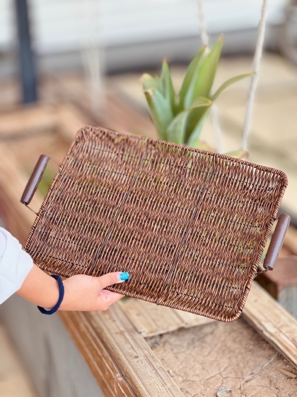 سینی طرح حصیری شکلاتی بزرگ(5721)