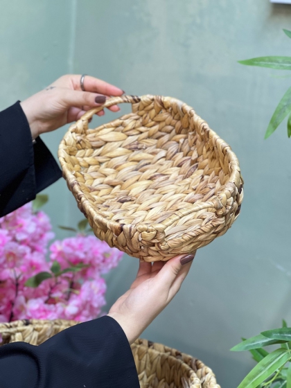 سبد حصیری دسته دار کوچک (7326)