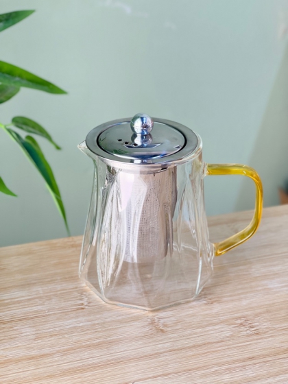 قوری پیرکس دسته طلایی(7359)