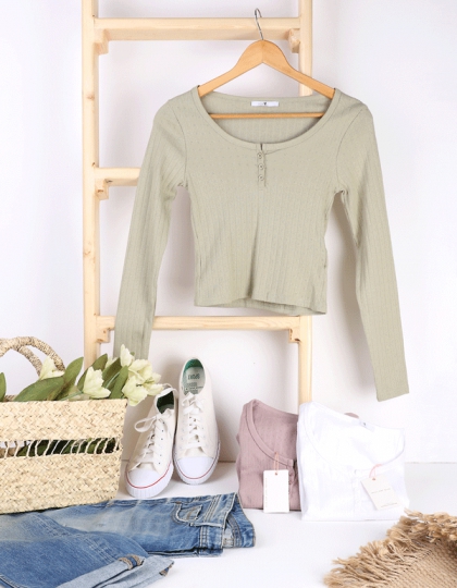 بلوز کراپ دکمه ای (4047)