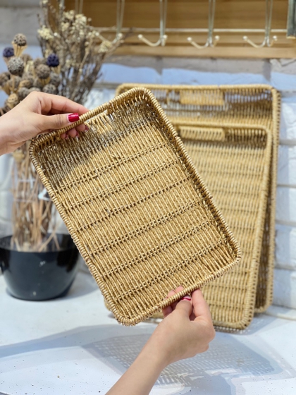 سبد  طرح حصیری سایز کوچک(7303)