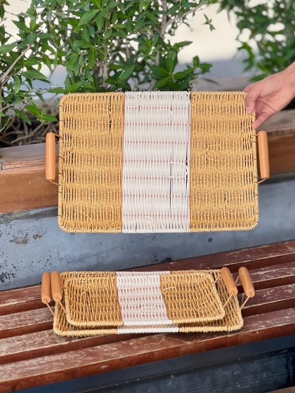 سینی دورنگ مستطیل سایز بزرگ(5698)