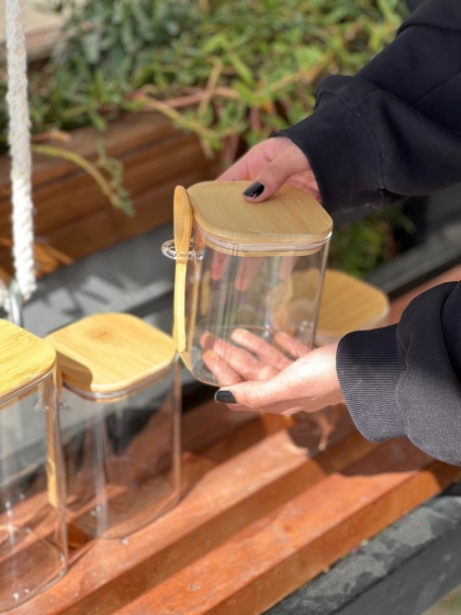 بانکه پیرکس درب بامبو سایز سه (5452)